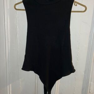 Mock Neck Sleeveless Black bodysuit